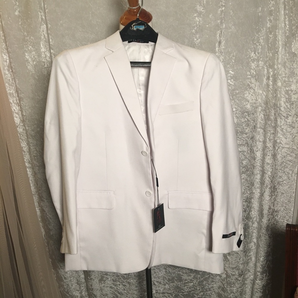 Tazio Boys Husky White  Two Buttons Jacket Sz 14 Husky